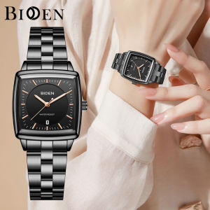 BIDEN Jam Tangan Wanita Korea Anti Air Original Bercahaya Kalender Stainless Steel Jam Tangan Cewek