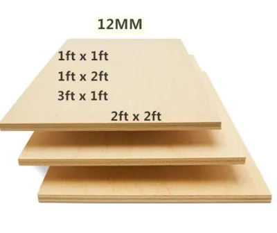 (1ft 2ft 3ft x1ft)x12mm+- Solid Plywood