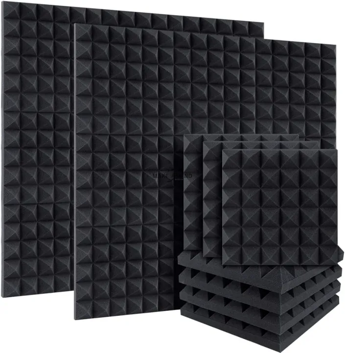 12/24Pcs 25x25x5cm Pyramid Acoustic Foam Sound Proof Absorption ...