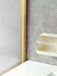 Wall mounted non perforated cosmetic storage box with cover for household bathroom and toilet dustproof suspension visible storage rack