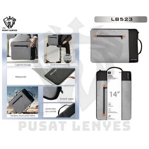 LB523 - Tas Laptop LENYES LB-523 Henry Briefcase Sleeve Pelindung Notebook Tablet Max 14inch