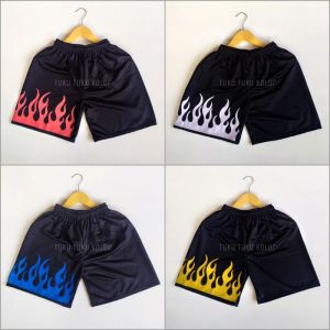 Celana Kolor Pendek Motif Api / Pria Boxer Black On Fire Celana Kolor Api Santai Olahraga Bahan Nyaman