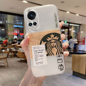 Phone Case OPPO Reno10 Reno10 Pro Reno 10 Pro+ 5G New 2023 Transparent Fashion Star Coffee Cup Bucks Pattern Soft Silicone Casing OPPO Reno10 Pro+ 5G Phone Cover