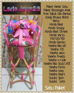 Paket hemat SATU PAKET kursi boncengan motor MATIC  kursi bonceng anak bahan rotan FRE SABUK DAN BANTAL STANG