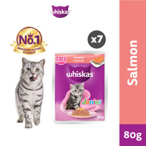 Whiskas Junior Makanan Anak Kucing Basah Pouch Pilih Rasa 80gr 7 Pack
