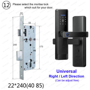 RAYKUBE L1 Black Smart Door Lock Tuya WiFi/ Tuya ZigBee / TT Lock APP Fingerprint Digital Lock Electric Door Lock