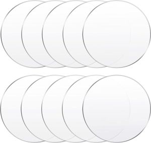 10 Pieces 6 Inch Clear Acrylic Circle Sheet Acrylic Round Disc Acrylic Circle Blank Plastic Disc for Cake Holders Coasters Picture Frame Painting Art Project DIY Crafts Protection for Furniture