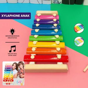 BW-M328 Mainan Kolintang Alat Musik Pukul Anak Xylaphone Kayu Rainbow / Mainan Edukasi Musik Anak Silofon Children Wooden Music Toys Import