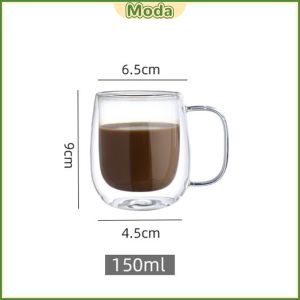 Moda Glass Coffee Cup Beverage Cups Heat-resistant Milk Tea Mug 150-450ml