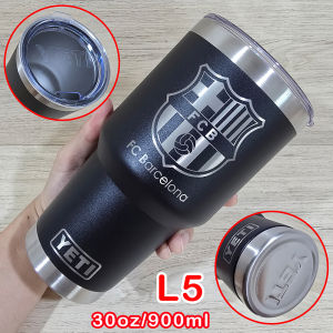 แก้วน้ำเยติ FC Barcelona 30oz 900ml Logoเลเซอร์ สีพื้น เก็บความเย็น-ร้อน สีไม่ลอก สแตนเลส304 ขวดน้ำ กระติกน้ำ YT L5