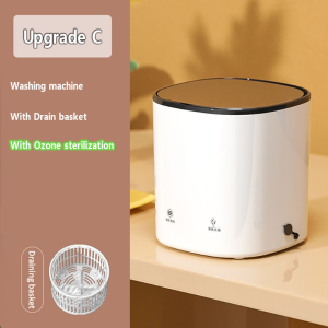 【Original】Mini Washing Machine With Drain Basket 4.5L Portable Travelling Electric Cleaning Buckets Underwear Small Automatic Washer Dormitory Lazy Portable Socks Cleaning Machine