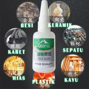 SUPERMARKET IMPORT EKSPOR Oily Glu Lem Keramik Super Serbaguna Cairan Perekat Kuat Kuat Kayu Keramik Kaca Karet Plastik Logam Lem Cair Setan Super Kuat Waterproof Extra Strong
