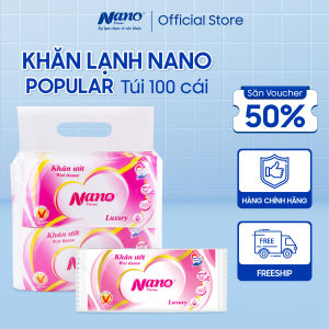 Combo 300 Chiếc Khăn Lạnh Nano Popular Khăn Ướt 1 Tờ 19*19cm Dùng Cho Nhà Hàng Quán Ăn Du Lịch | Nano Tissue Official