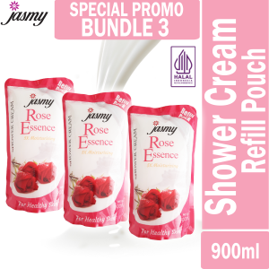 BUNDLE 3 x 900ML ROSE ESSENCE REFILL POUCH JASMY SHOWER CREAM SABUN MANDI CAIR BODY WASH IMPORT DARI MALAYSIA