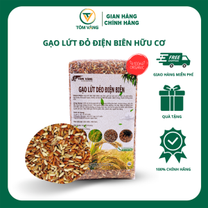 Gạo Lứt Dẻo Điện Biên Mùa Vụ Mới - Ăn Kiêng Healthy Eatclean Tiểu Đường Thực Dưỡng Gym (ship rẻ) - Hút Chân Không 1kg - Tôm Vàng