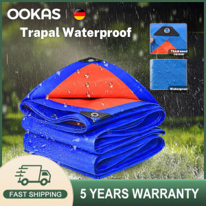 Blue Orange Canvas PE Canopy Tarpaulin Sheet Tutup Lantai Khemah Kolam Kereta Lori 帆布