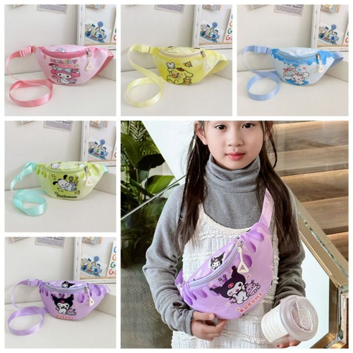 DWT9814 Cinnamoroll Kuromi Melody Chest Bag Pochacoo Kitty Cat Children ...