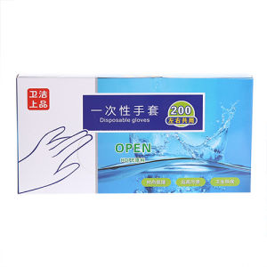 200Pcs Convinient Disposable Plastic Gloves / Thick Transparent PE Gloves for Home Kitchen and Catering