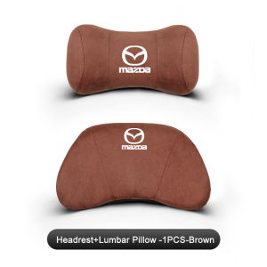 Mazda Car Dedicated Headrest Neck Pillow With Decoration Suede Seat Cushion Lumbar Support Memory Foam for Mazda 2 3 Mazda2 6 5 bl gh gp BT50 CX5 CX30 CX8 CX3 Accessories