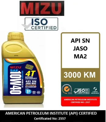 Mizu 4T 10W40 / 15W50 Fully / SCOOTER Synthetic Lubricant Motorcycle Genuine Engine Oil