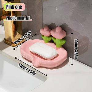 Soap Box Creative Flower Shape Soap Dish Non-slip Bathroom Drainable Soap Tray Holder Container