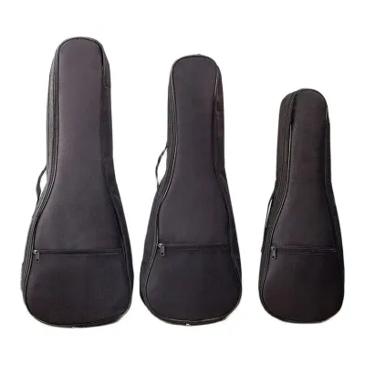 【Mongo MALL】 Black Ukulele Bag 21 / 23 / 26Inch Soft Case Oxford Cotton Bag Monolayer Single Shoulder Backpack Padded for Ukulele