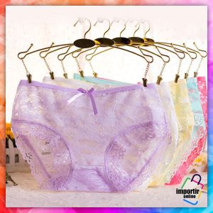 IMPORTIR.ONLINE Women Panties Wanita One Piece Celana Panty Cd Import Polos Lace Flower 2084