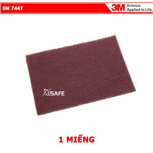 Miếng chà nhám 3M 7447 chà nhám bùi nhùi lưới nylon không dệt cứng được ngâm tẩm nhôm oxit dùng chà kim loại nhựa sơn XTOOLs