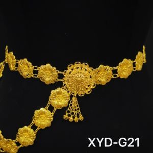 Vintage jewelry เครื่องประดับโบราณเครื่องประดับไทย  เข็มขัดดอกไม้  ซีรีส์แลนเนอร์  สีดำเงิน  เข็มขัด