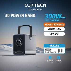 CUKTECH 300W Fast Charging 40000mAh Powerbank Xiaomi 120W Max Samsung 45W iP16/15/14  Laptop & Phone（30 Power Bank）