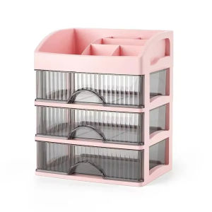Hengfa Lina Drawer Makeup Storage Box Cosmetic Jewelry Clear Organiser Drawer Multi-layer Desktop Organizer Large Capacity Plastic Storage