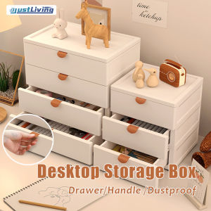 JustLiving Desktop drawer storage cabinet PP dustproof Cosmetics storage box Office A4 File Storage Drawer Student table Office Supplies for Document A4 paper