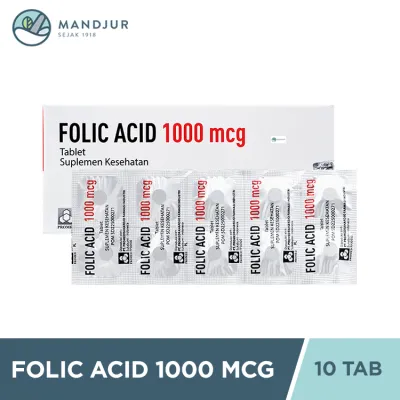 Folic Acid 1000 mcg 10 Tablet - Suplementasi Asam Folat Ibu Hamil dan Anemia