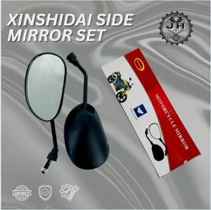XINSHIDAI Universal Motorcycle Side Mirror Set | Rear View Mirror | Durable & Adjustable | Left and Right Pair | Stylish Design | Easy to Install | For Motorbike Scooter Underbone