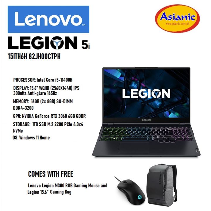 Lenovo Legion 5i 15ITH6H 82JH00CTPH 15.6in WQHD 165Hz Core i5