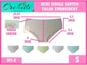 ORCHIDS SEMI HALF DOZEN SINGLE GARTER MID WAIST COLOR EMBROIDERY ADULT PLUS SIZE MATERNITY LOLA PANTY