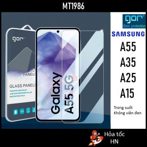 Kính Cường Lực Gor Samsung A55 5G/ A35/ A25/ A15/ A05/ Samsung A17/ A07/ A56/ A36/ A26/ A16/ A06/ Galaxy A54 5G/ A34/ A24/ A14/ A53 5G Trong Suốt Không Viền Đen 9H Vát 2.5D - Hãng GOR
