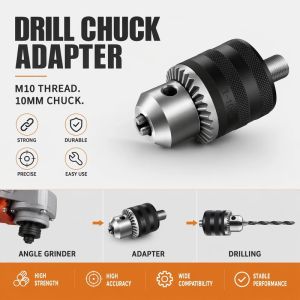 Drill Chuck Adapter Collet Holder M10 Thread 10mm Conversion Metal Power Tool Repair Workshop