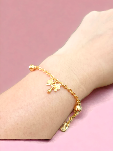 gelang tangan rantai nori hiasan bell dan pita kail S