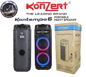 KONZERT kontempo6 PORTABLE PARTY SPEAKERS with single wireless mic.