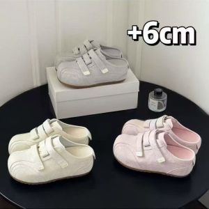 Free Shipping 5CM Invisible Inner Height Increase ~ Thick-Soled Velcro WomenS Slip-On Casual Half-Slipper With A Closed Toe Design