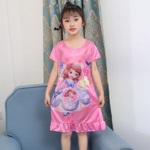 ชุดนอนกระโปรงเด็กผู้หญิง 23620 - ชุดนอนกระโปรงเด็กหญิง การ์ตูนน่ารักสไตล์เจ้าหญิง 23620