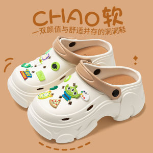 [Free Shipping] Star-Patterned Button-Up Clogs WomenS Summer Outdoor Slippers New Thick-Soled Height-Increasing Closed-Toe Non-Slip And Versatile Sandals