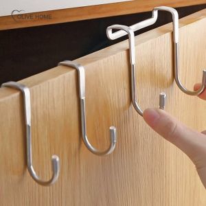304 Stainless Steel Hook S-Shape Hook Cabinet Door Back Clothes Hanger Nail-Free Wall Mounted Coat Racks