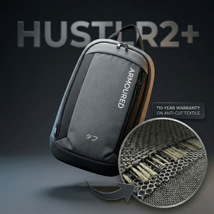 TUFF HUSTLR2+ Armoured Anti-Cut Crossbody Sling Bag with 10 Years Tear Warranty | 13 Inch Tablet Travel