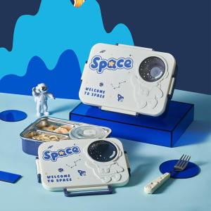 LUNCH BOX SPACE ASTRONAUT STAINLESS 201 / KOTAK MAKAN SEKAT TAHAN PANAS DAN ANTI TUMPAH / TEMPAT MAKAN BEKAL ANAK SEKOLAH