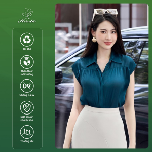 [Voucher 15% MOV 199K cap 100K Áo sơ mi kiểu nữ HeraDG thiết kế kiểu tay chờm cổ đức đơn giản nữ tính chất liệu Recycle bảo vệ môi trường SAKBC1119