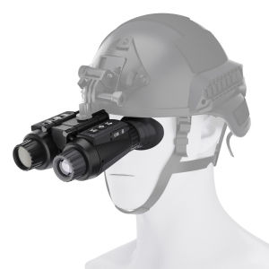 BekinTek Dual Eye 3D View Helmet Mounted Night Vision Binoculars Head Mountable Goggles Rechargeable Optics Telescope  Full Dark Observing Adjustable Pupil Distance   8x Digital Zoom 4K Video 36M Photo Independent Diopter Adjust 4 Color Effect
