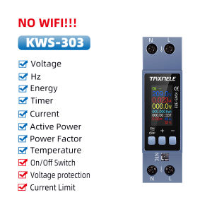 Tuya WiFi 9in1 Power Meter AC Energy Meter APP Control 100-290V/40A Voltage and Current Meter Electricity Meter Smart Life