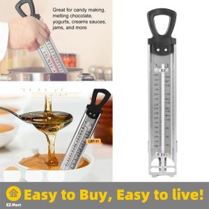 【Fast Shipping】 Sugar Thermometer Nougat Kitchen Syrup Thermometer Lollipop Bake Thermometer Hanging/Vertical Type Syrup Temperature Measurement Tools